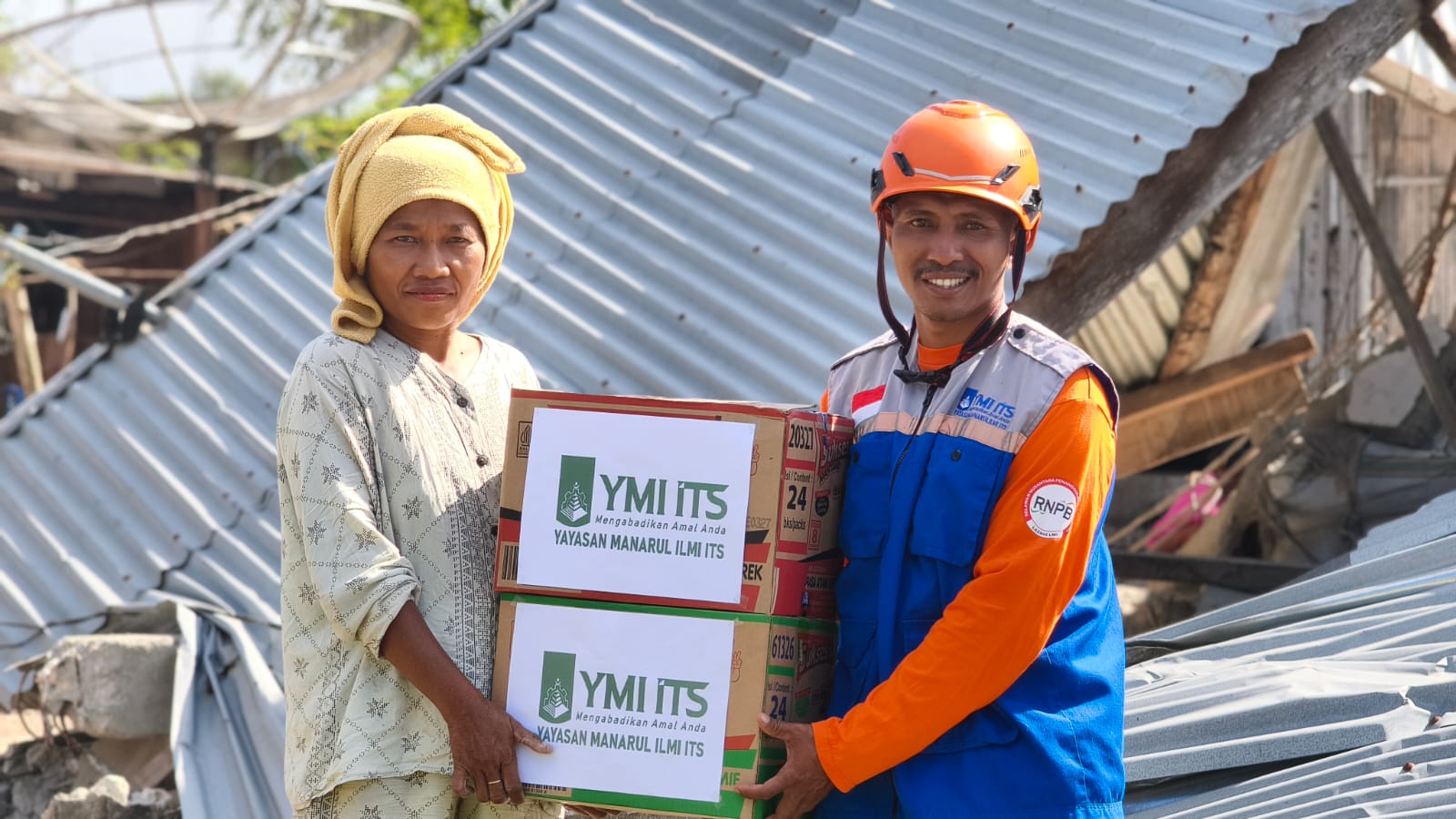 Woman holding donation box
